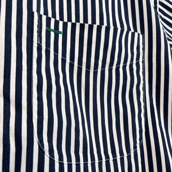 Tommy Hilfiger Short Sleeve Button Down Shirt Navy White Stripe Men L VINTAGE - Picture 11 of 15